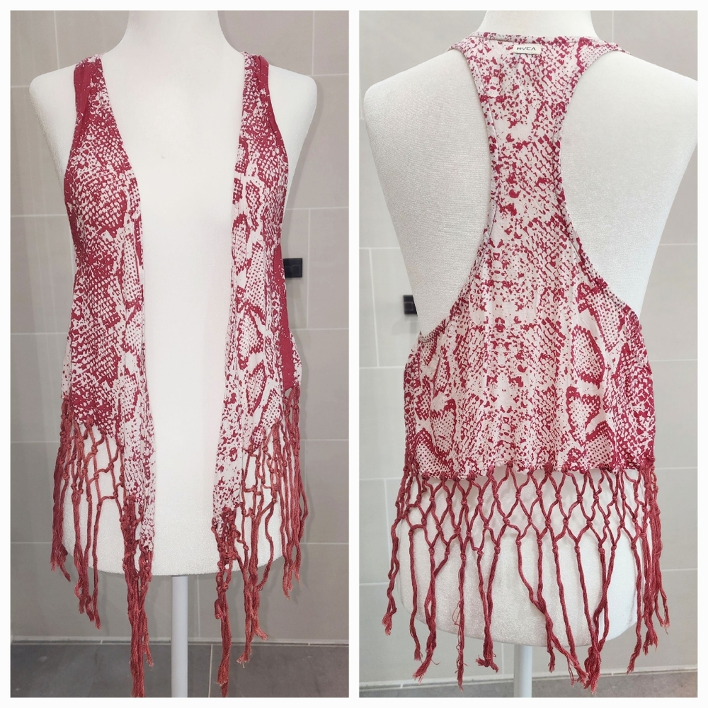 RVCA Fringe Vest Snake Print size XS/S